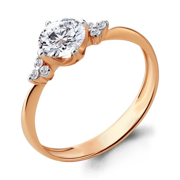 Кольцо Аквамарин - Серебро 925, Фианит (арт. 665401А.6)