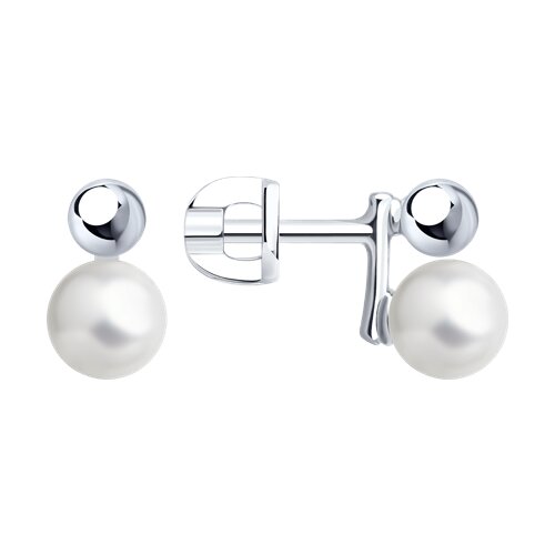 Серьги Diamant - Серебро 925, Жемчуг имитация (арт. 94-122-02368-1)