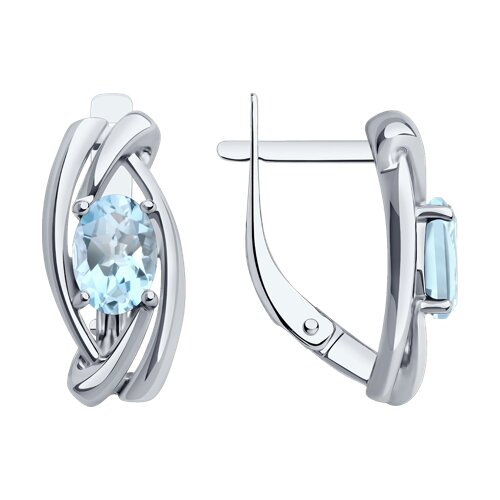 Серьги Diamant - Серебро 925, Топаз (арт. 94-320-00186-1)