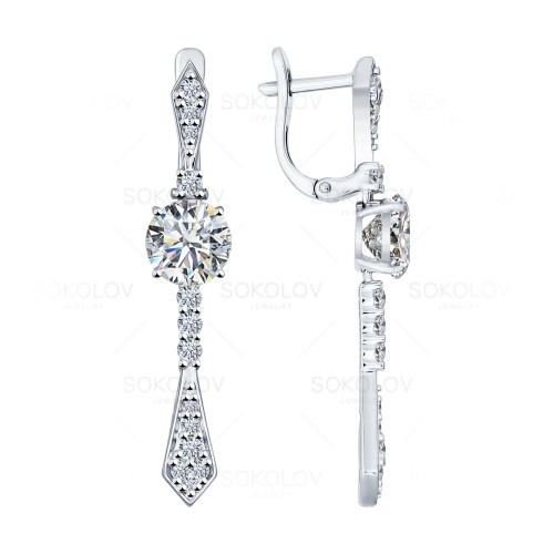 Серьги SOKOLOV - Серебро 925, Фианит (арт. 94021978)