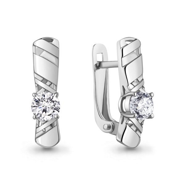 Серьги Аквамарин - Серебро 925, Фианит (арт. 438311.5)