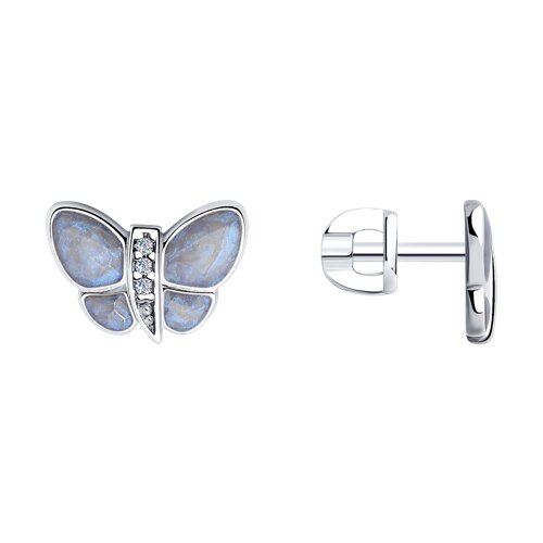 Серьги SOKOLOV - Серебро 925, Фианит, Эмаль (арт. 94025956)