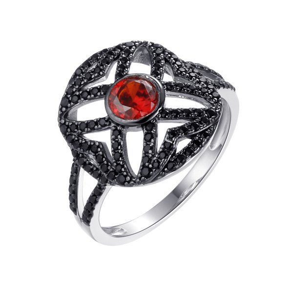 Кольцо FRESH - Серебро 925, Фианит (арт. CZ-R01750-X-WB-GA-X-B)