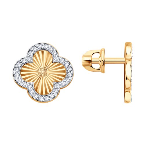 Серьги SOKOLOV - Золото 585, Фианит (арт. 0200748)