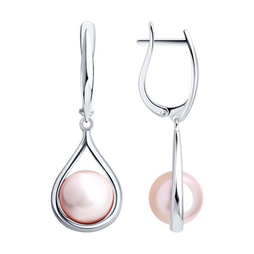 Серьги Diamant - Серебро 925, Жемчуг имитация (арт. 94-121-00138-1)