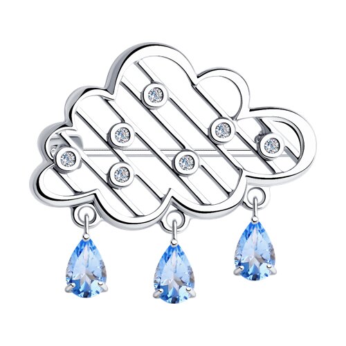 Брошь SOKOLOV - Серебро 925, Фианит (арт. 94040257)