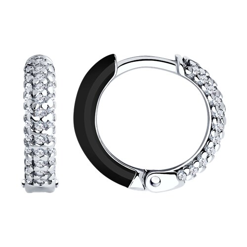 Серьги Diamant - Серебро 925, Фианит, Эмаль (арт. 94-120-01893-1)