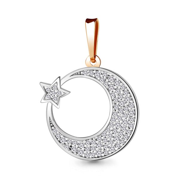 Подвеска Аквамарин - Золото 585, Фианит (арт. 21112А.1)