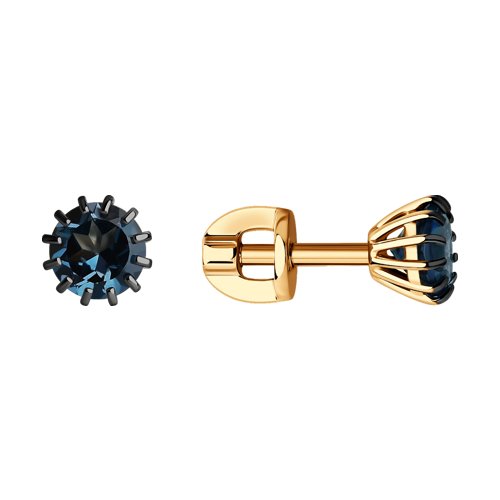 Серьги SOKOLOV - Золото 585, Топаз лондон (арт. 724120)