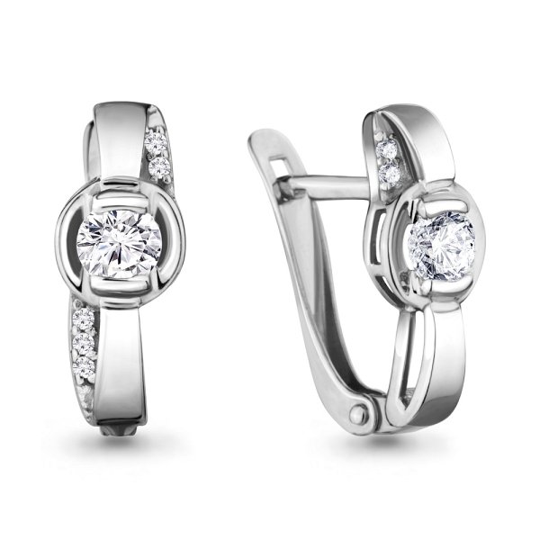 Серьги Аквамарин - Серебро 925, Фианит (арт. 434271А.5)