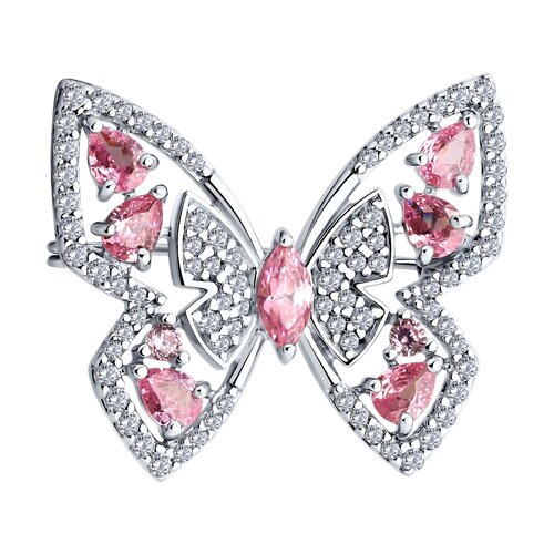 Брошь SOKOLOV - Серебро 925, Фианит (арт. 94040338)