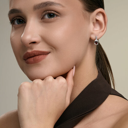 Серьги SOKOLOV - Серебро 925, Гранат, Фианит (арт. 92023287)