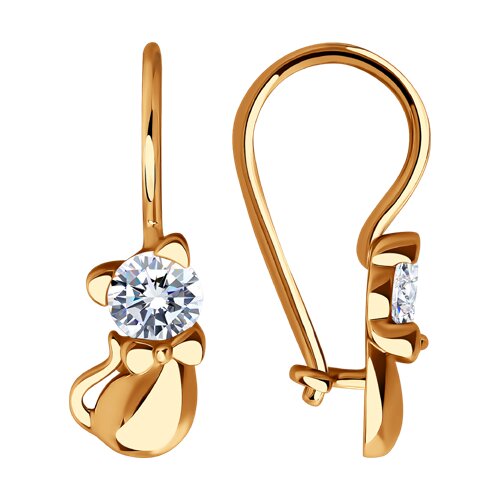 Серьги SOKOLOV - Золото 585, Фианит (арт. 029990)