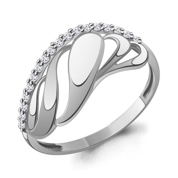 Кольцо Аквамарин - Серебро 925, Фианит (арт. 64990А.5)