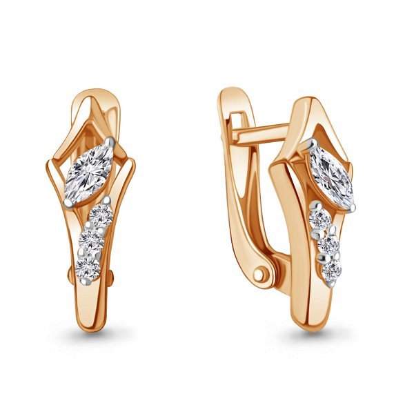 Серьги Аквамарин - Серебро 925, Фианит (арт. 49414А.6)