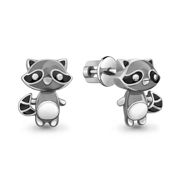 Серьги Аквамарин - Серебро 925, Эмаль (арт. 33336.5)