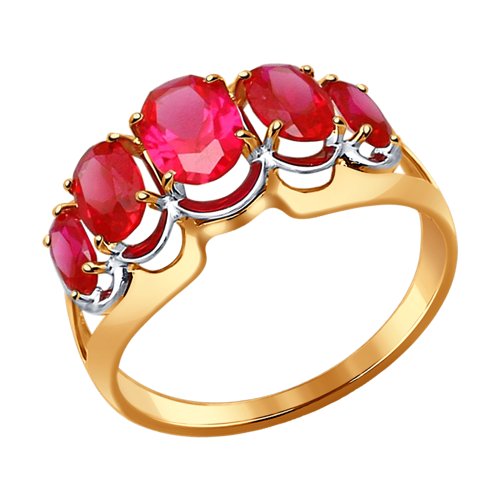 Кольцо SOKOLOV - Золото 375, Синтетический рубин (арт. 37714437)