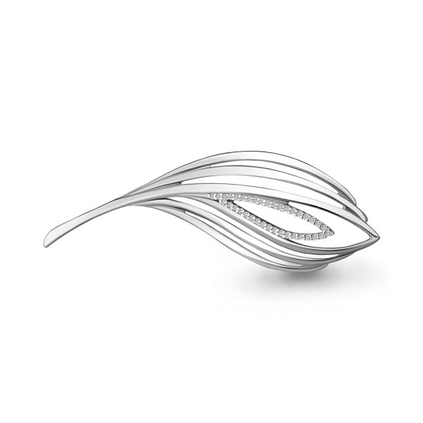 Брошь Аквамарин - Серебро 925, Фианит (арт. 72560А.5)