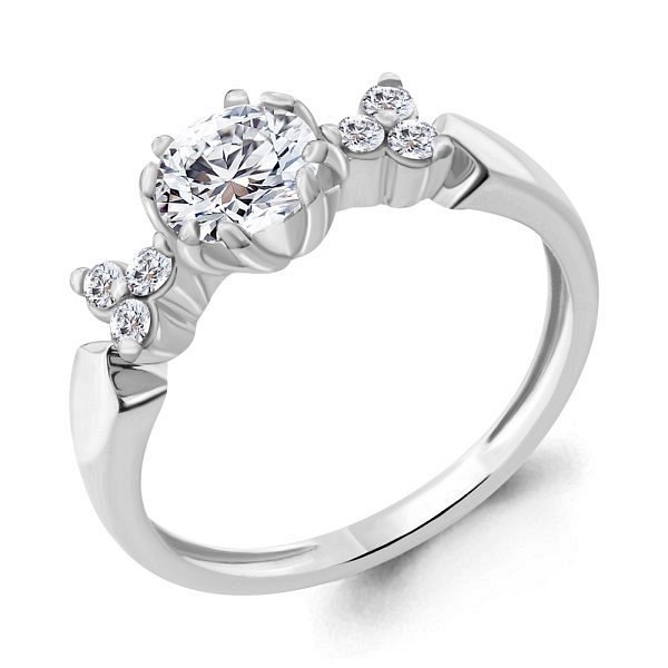 Кольцо Аквамарин - Серебро 925, Фианит (арт. 665391А.5)