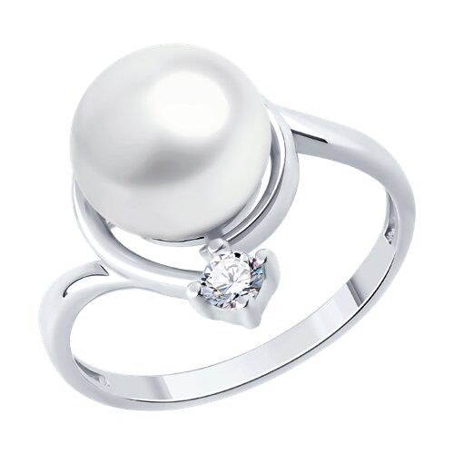 Кольцо SOKOLOV - Серебро 925, Жемчуг культивированный, Фианит (арт. 92014619)