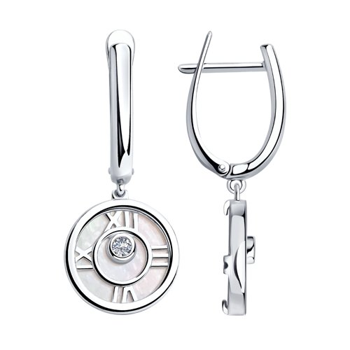 Серьги SOKOLOV - Серебро 925, Перламутр, Фианит (арт. 94023195)