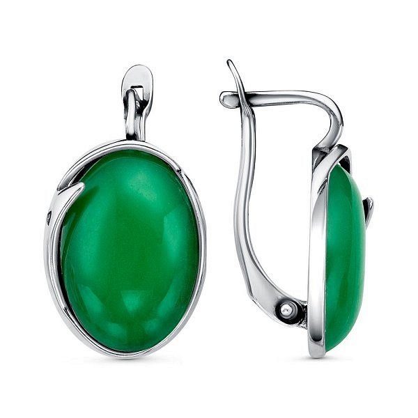 Серьги Красная пресня - Серебро 925, Синтетический агат (арт. 33313024за)