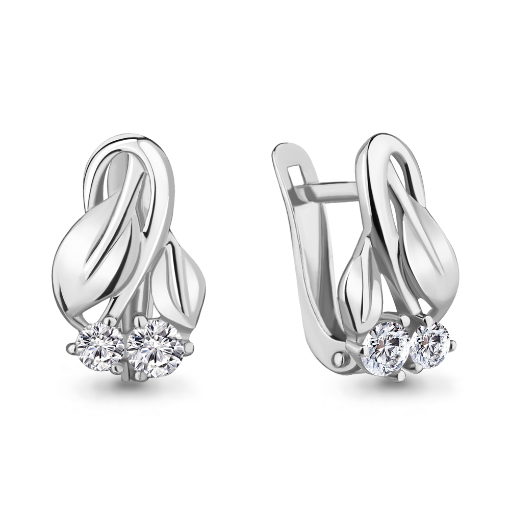 Серьги Аквамарин - Серебро 925, Фианит (арт. 46890А.5)