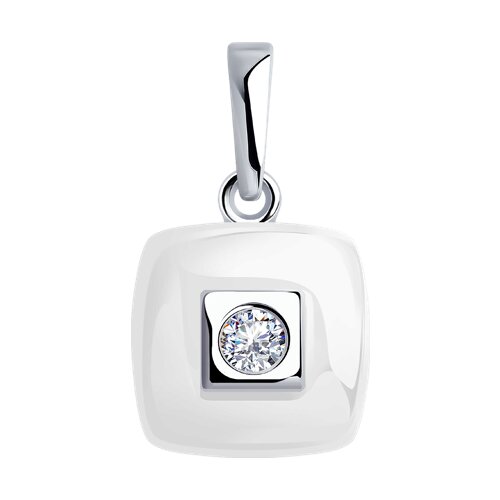 Подвеска Diamant - Серебро 925, Керамика, Фианит (арт. 94-130-01278-2)