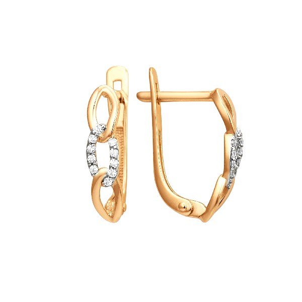 Серьги ЮФ Династия - Золото 375, Фианит (арт. 000902-5102)