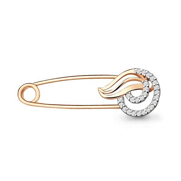 Булавка Аквамарин - Серебро 925, Фианит (арт. 71517А.6)