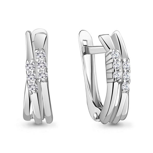 Серьги Аквамарин - Серебро 925, Фианит (арт. 49184А.5)