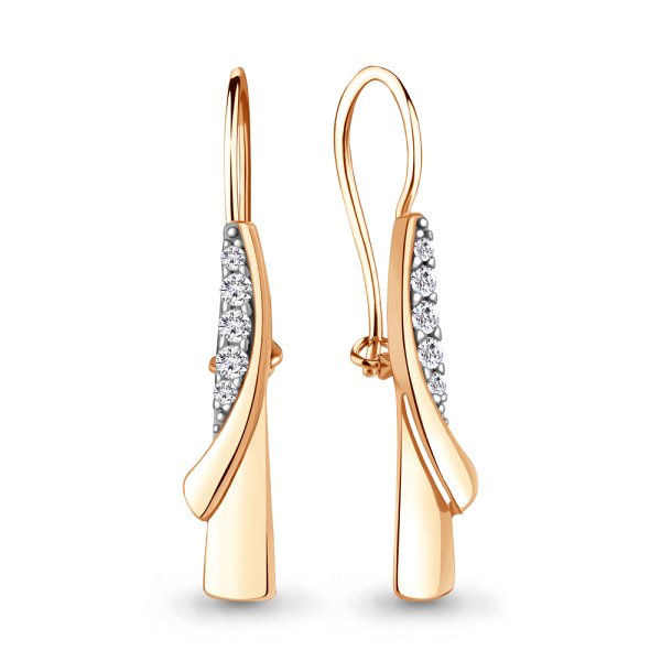 Серьги Аквамарин - Серебро 925, Фианит (арт. 46810А.6)