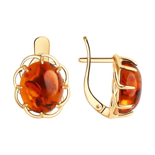 Серьги SOKOLOV - Серебро 925, Янтарь (арт. 83020366)