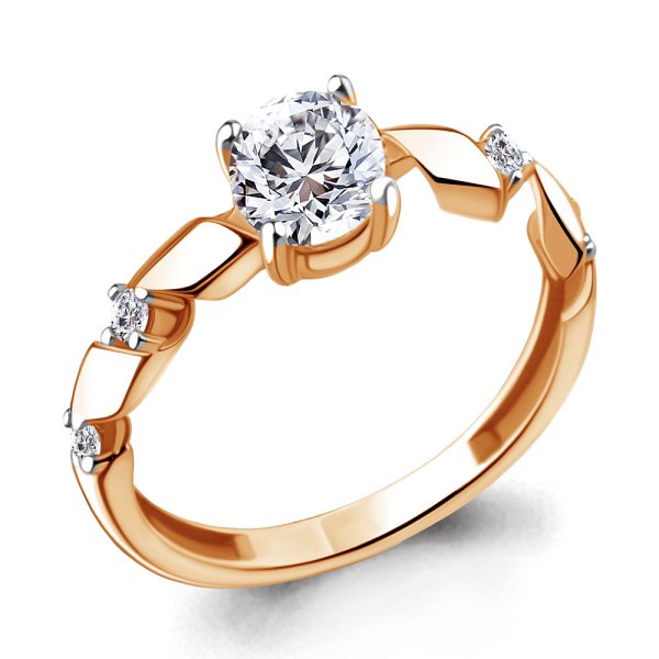 Кольцо Аквамарин - Серебро 925, Фианит (арт. 68866А.6)