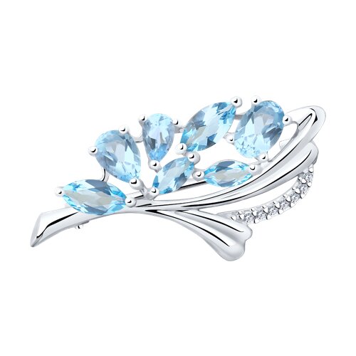 Брошь Diamant - Серебро 925, Топаз (арт. 94-340-00528-1)