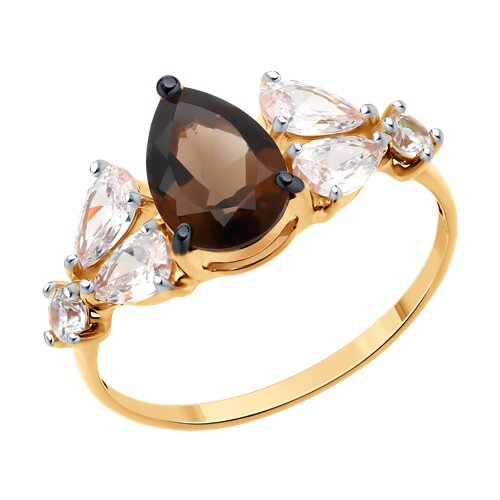 Кольцо SOKOLOV - Серебро 925, Раухтопаз, Фианит (арт. 92014452)