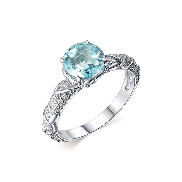 Кольцо Дар - Серебро 925, Топаз, Фианит (арт. К-4067рс40200)