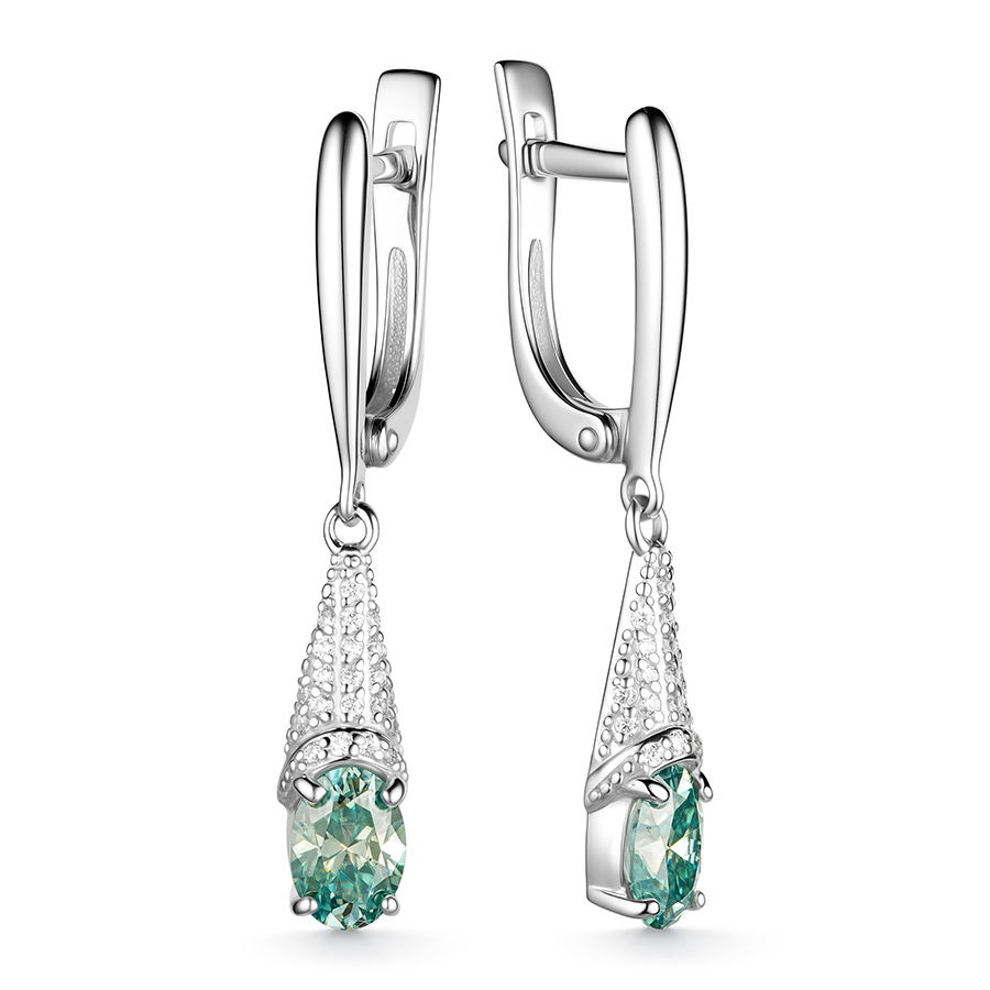 Серьги Дар - Серебро 925, Муассанит, Фианит (арт. С-39371рс1613900)