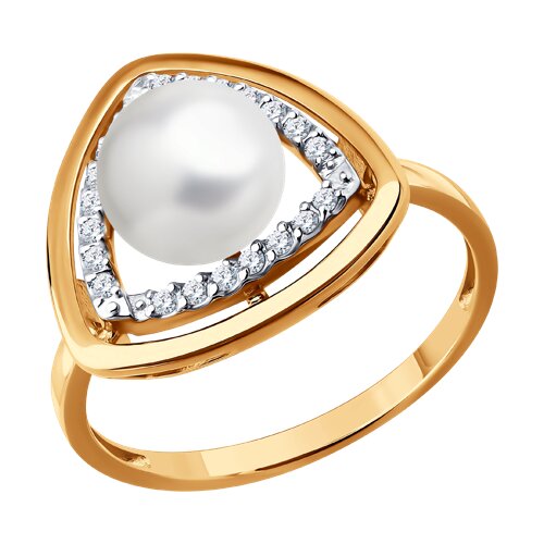 Кольцо SOKOLOV - Золото 585, Жемчуг культивированный, Фианит (арт. 791274)