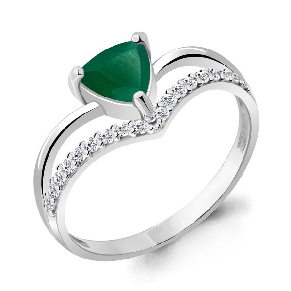 Кольцо Аквамарин - Серебро 925, Агат, Фианит (арт. 6938509А.5)