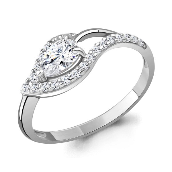 Кольцо Аквамарин - Серебро 925, Фианит (арт. 600210А.5)