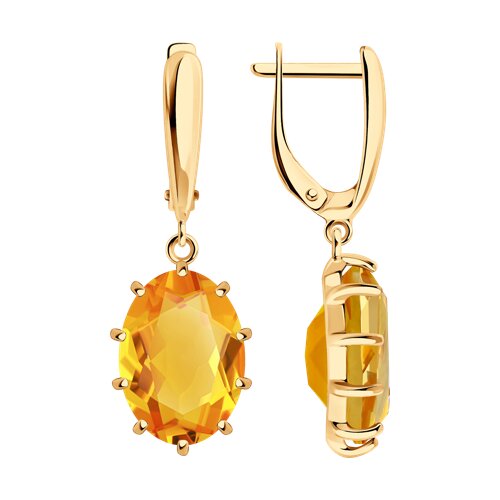 Серьги SOKOLOV - Золото 585, Цитрин (арт. 728829)