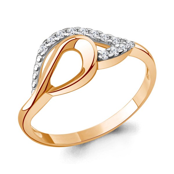 Кольцо Аквамарин - Серебро 925, Фианит (арт. 600186А.6)