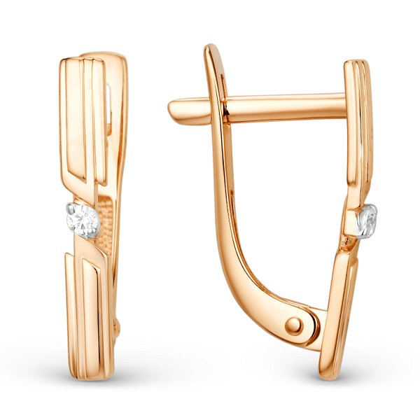 Серьги ЮФ Династия - Золото 585, Фианит (арт. 015272-1102)