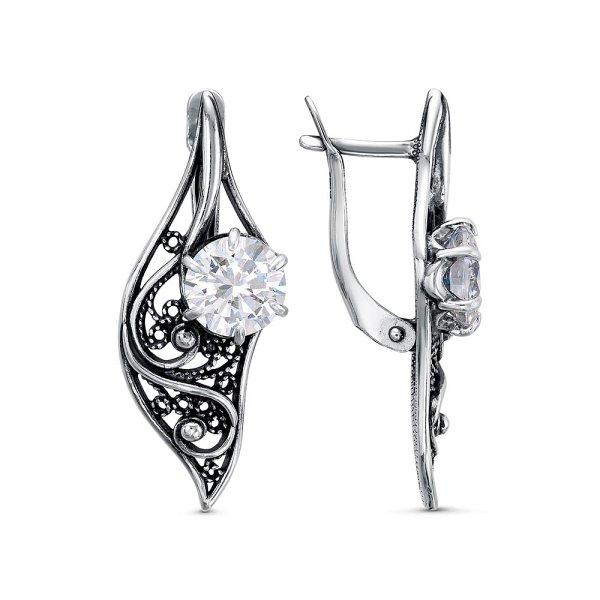 Серьги Красная пресня - Серебро 925, Фианит (арт. 33813358)