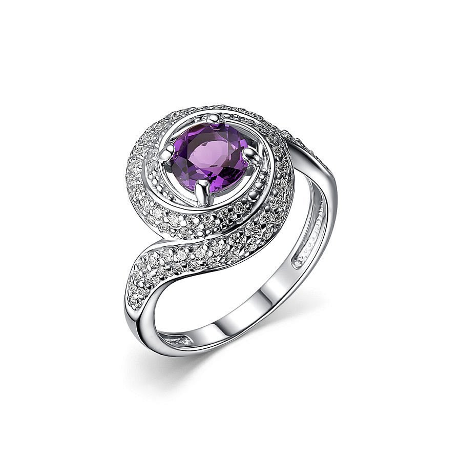 Кольцо Дар - Серебро 925, Аметист, Фианит (арт. К-5057рс40100)