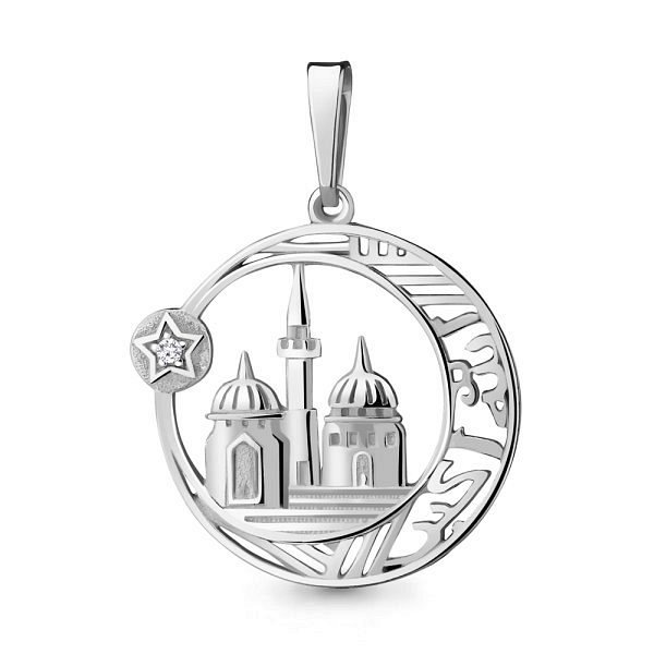 Подвеска Аквамарин - Серебро 925, Фианит (арт. 21101А.5)