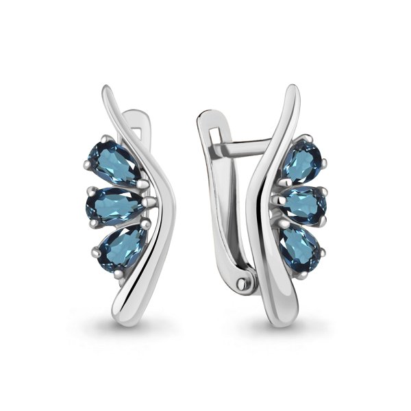 Серьги Аквамарин - Серебро 925, Топаз лондон (арт. 4794008.5)