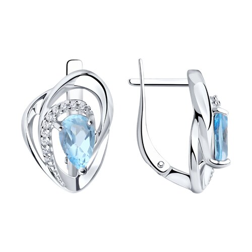 Серьги Diamant - Серебро 925, Топаз, Фианит (арт. 94-320-00630-1)