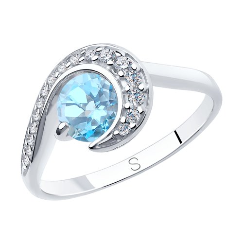 Кольцо SOKOLOV - Серебро 925, Топаз, Фианит (арт. 92011848)